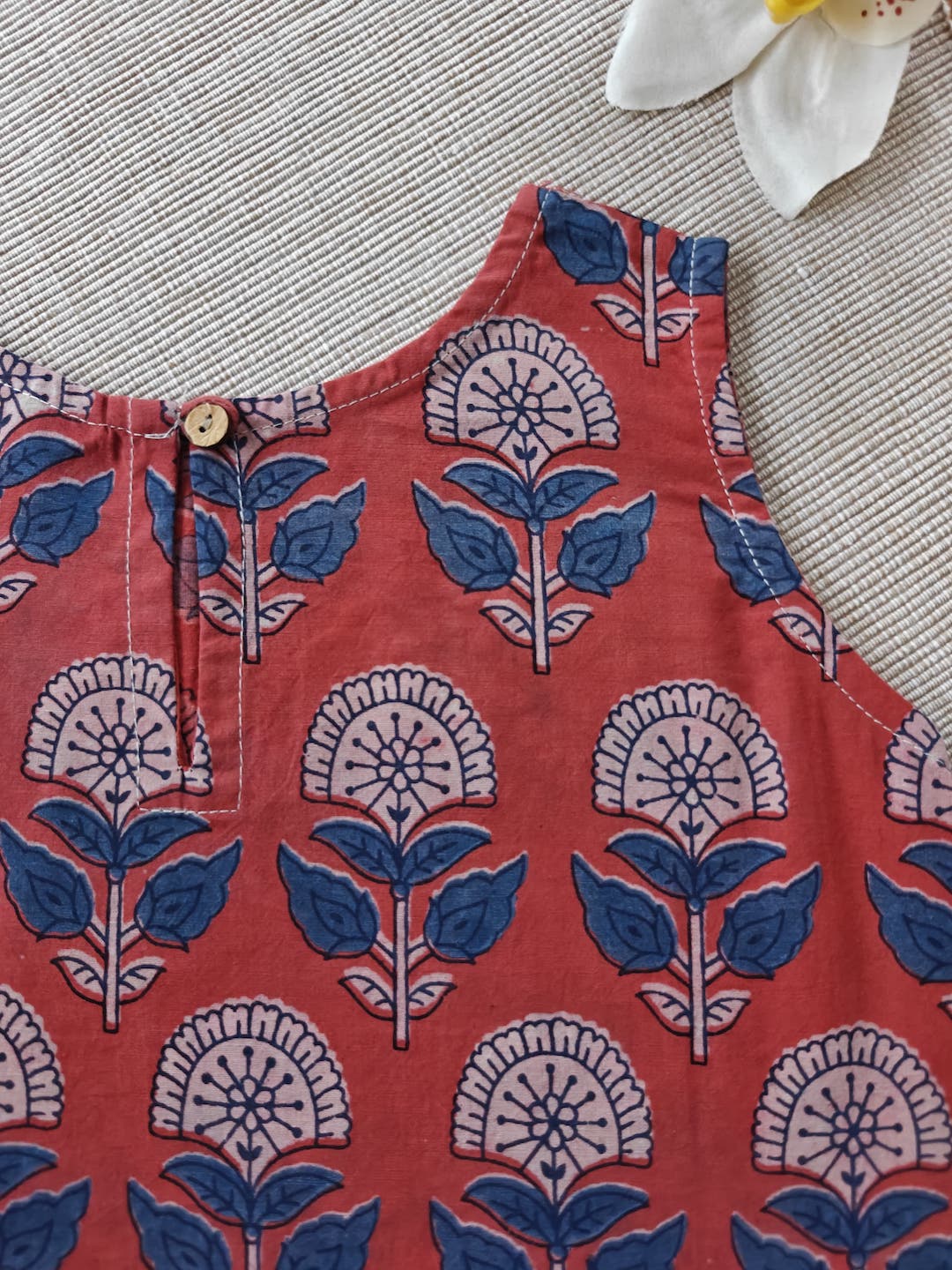 Blooming Rust A-Line Dress-Top