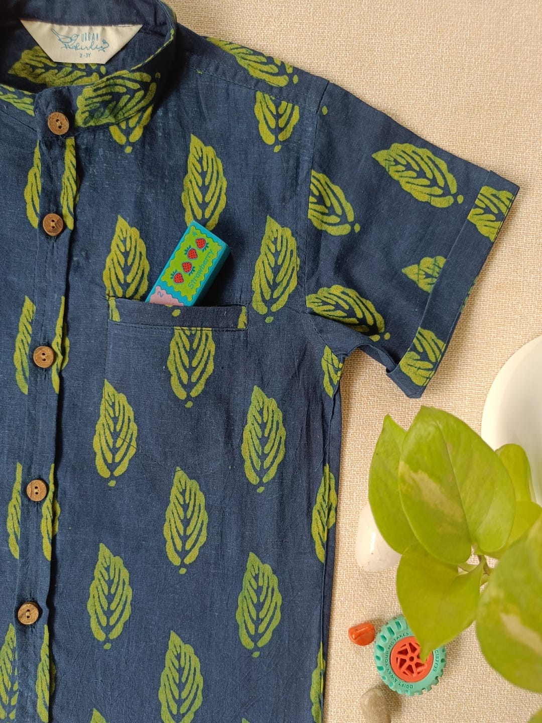 Neem Dreams Chinese Collar Boy's Shirt