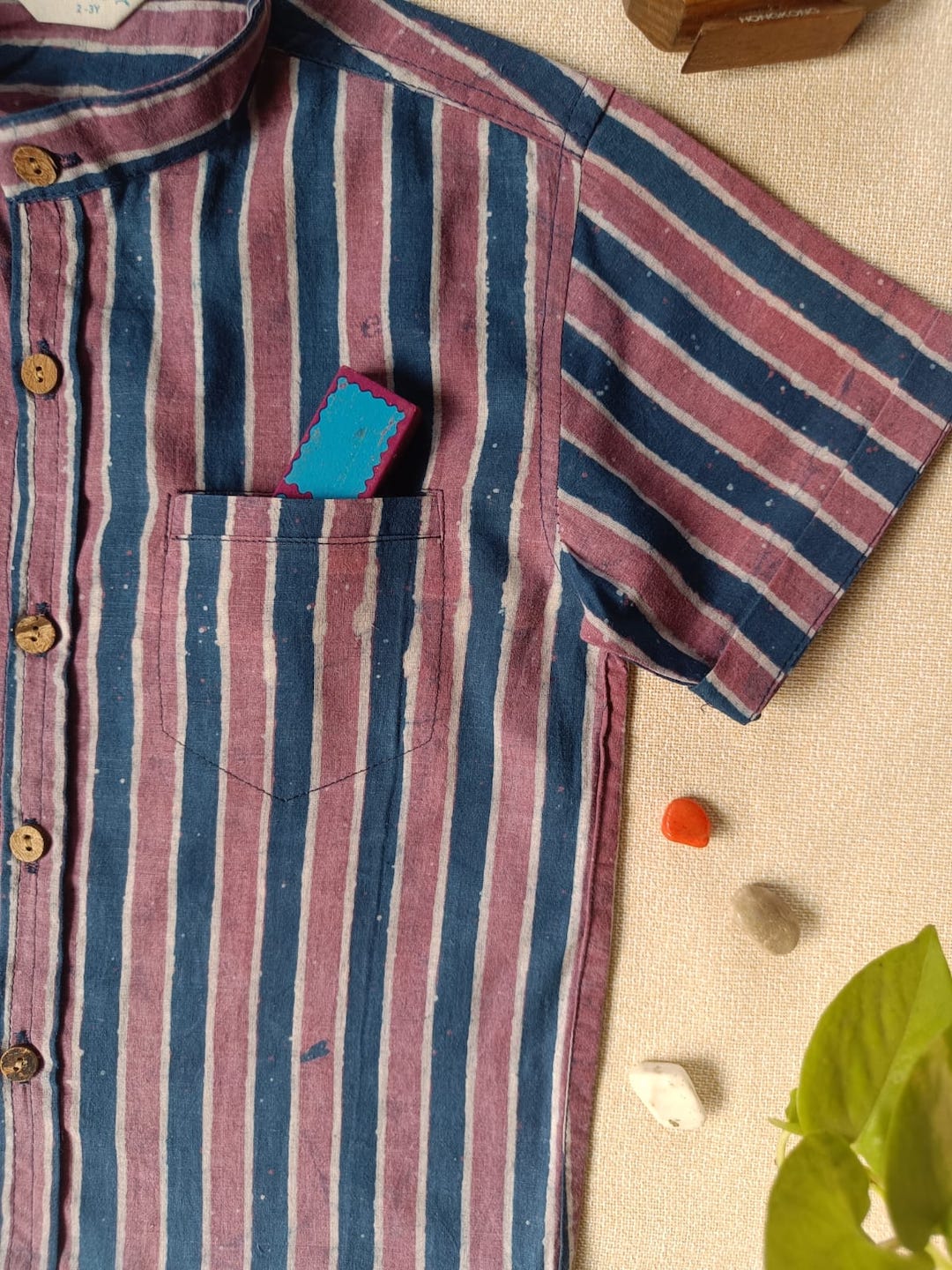 Blueberry Bylane chinese Collar Boy's Shirt