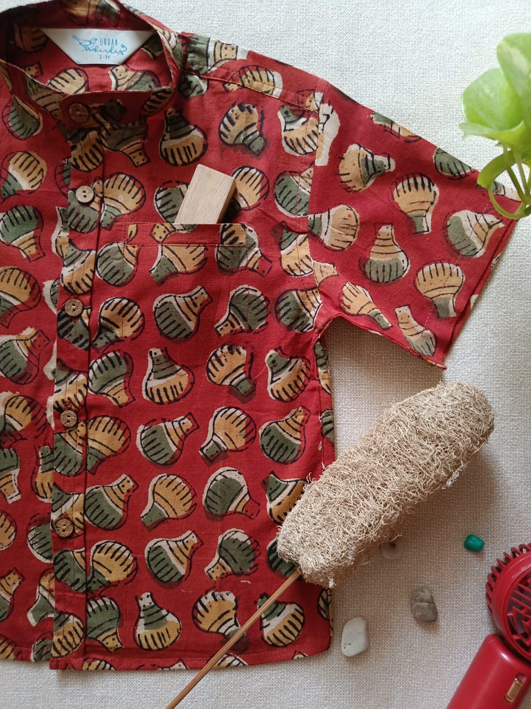 Bulb Bud Chinese Collar Boy's Shirt