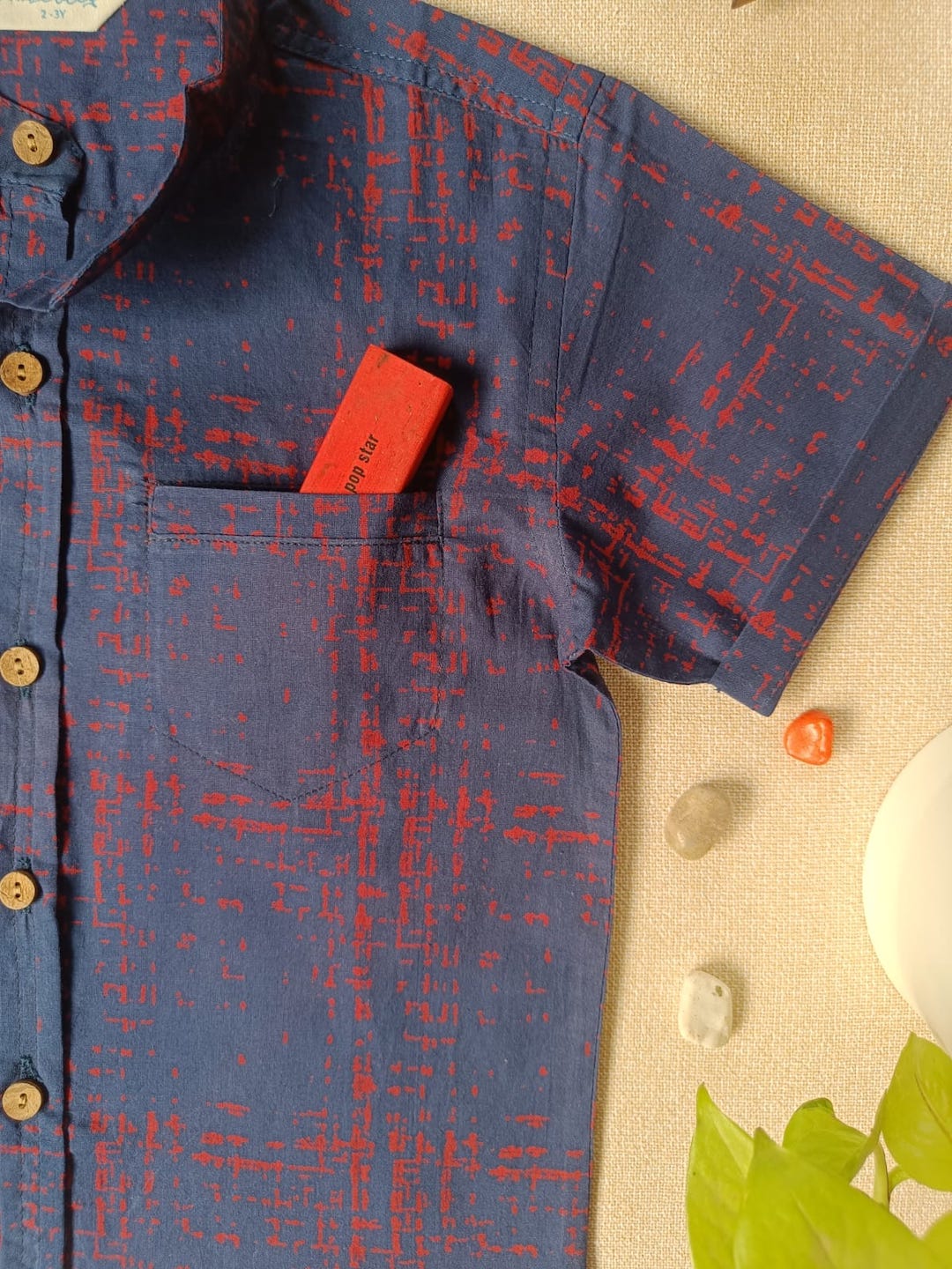 Twilight Tangle Chinese Collar Boy's Shirt