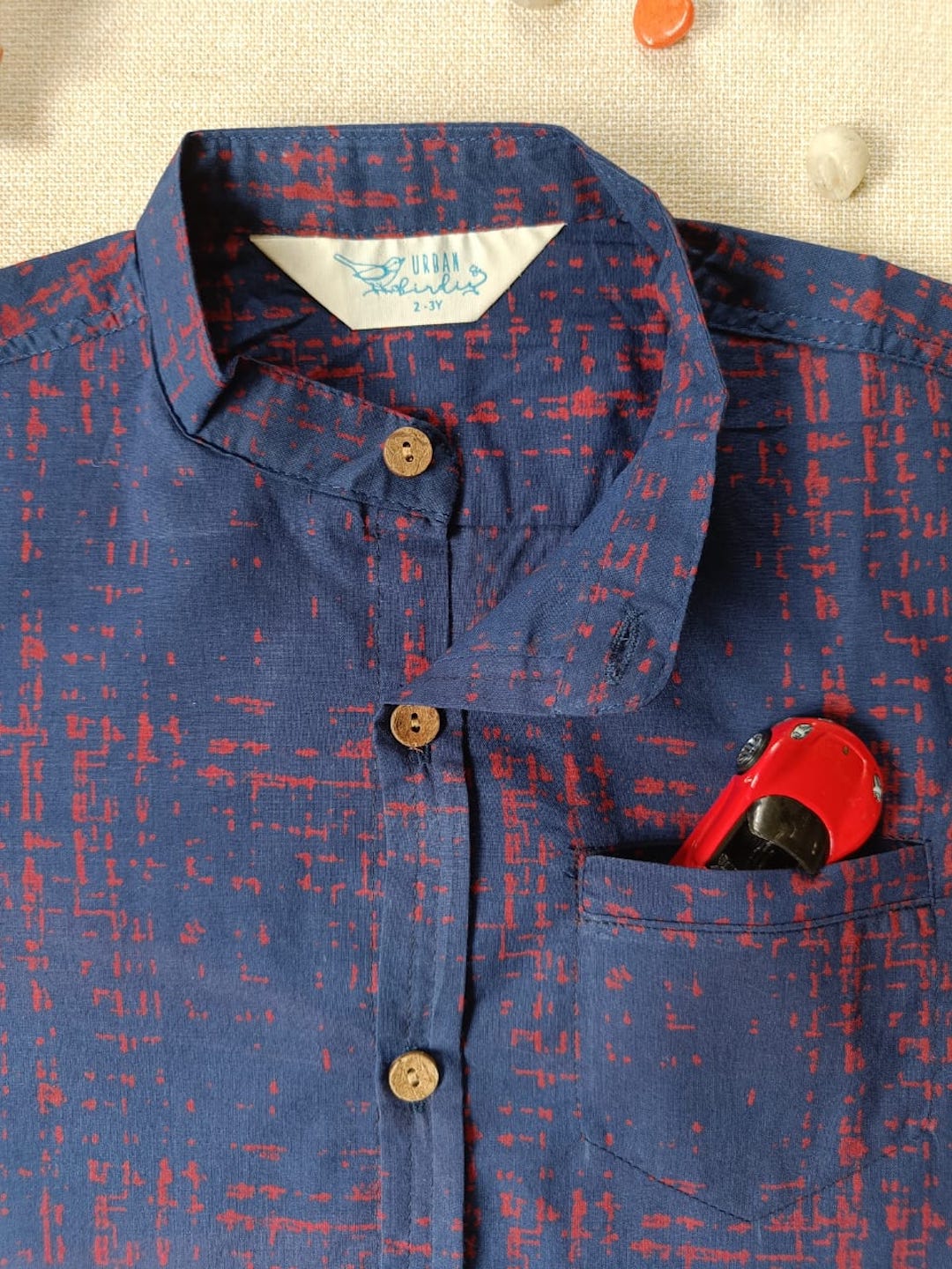 Twilight Tangle Chinese Collar Boy's Shirt