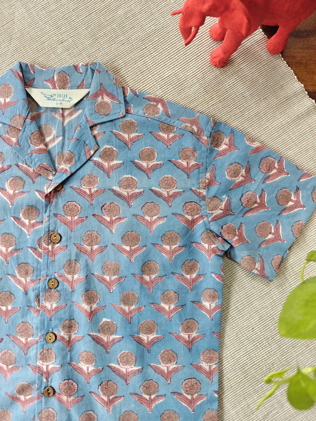 Cotton Candy Sky Cuban Collar Boy's Shirt