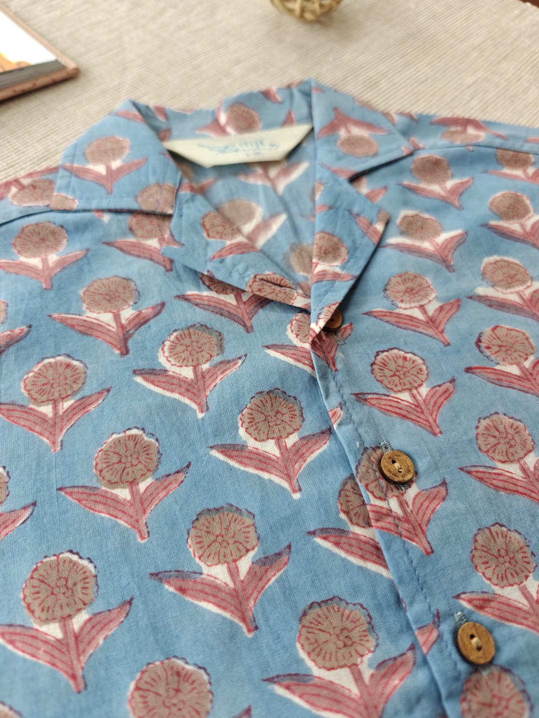 Cotton Candy Sky Cuban Collar Boy's Shirt