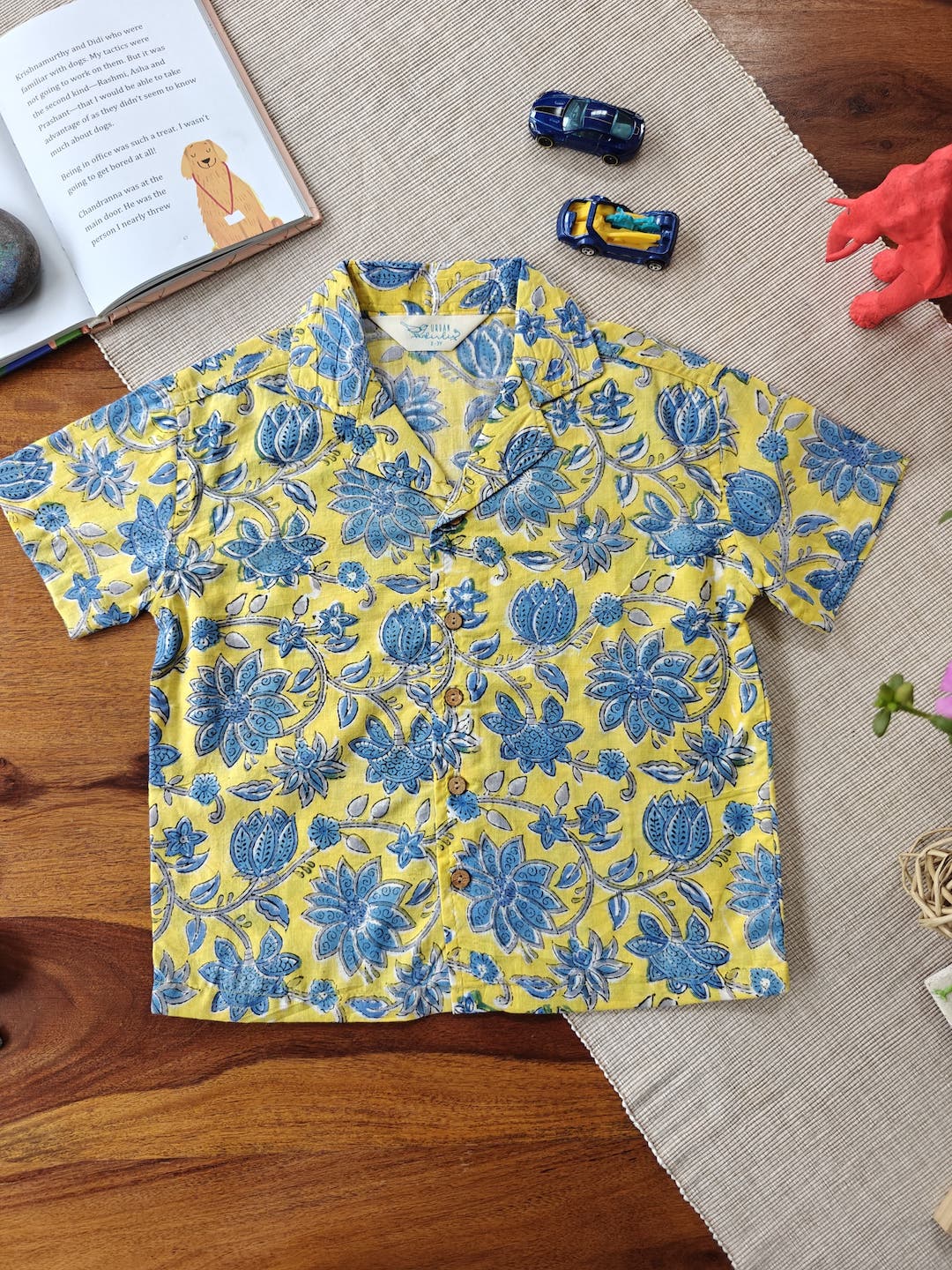 Indigo Garden cuban collar boy's-shirt