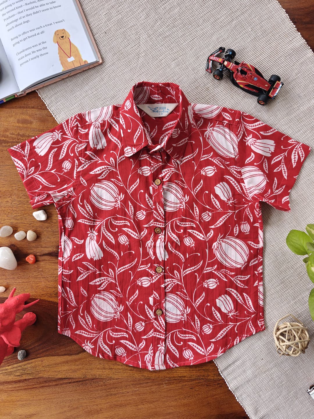 Crimson Garden Regular collar boy's shirt
