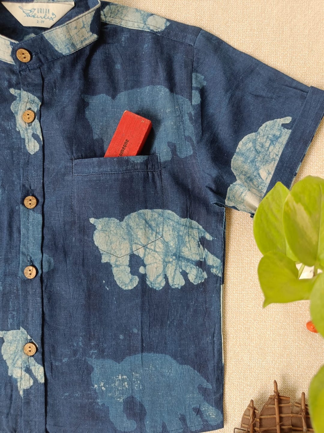 Indigo Parade Chinese Collar Boy's Shirt