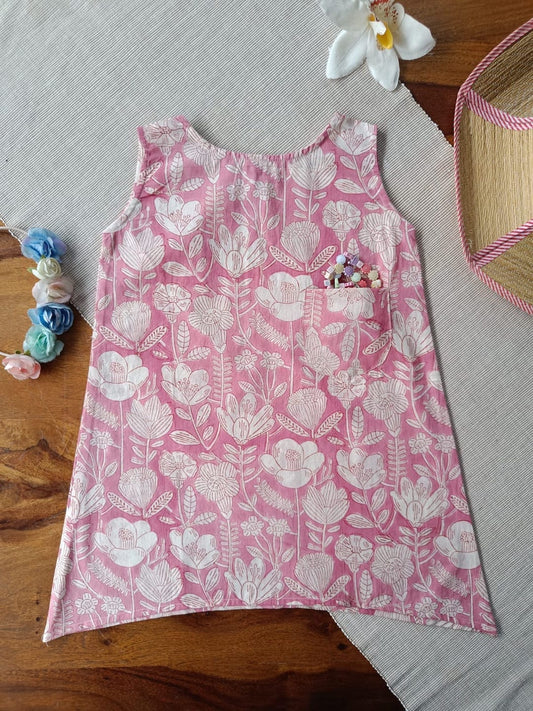 Pink Posy A-line Dress Top
