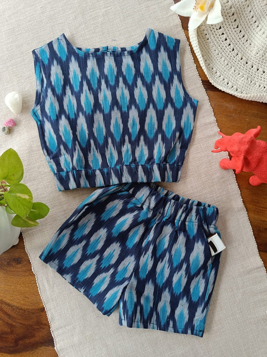 Blue Ziggy Half Co-ord Set
