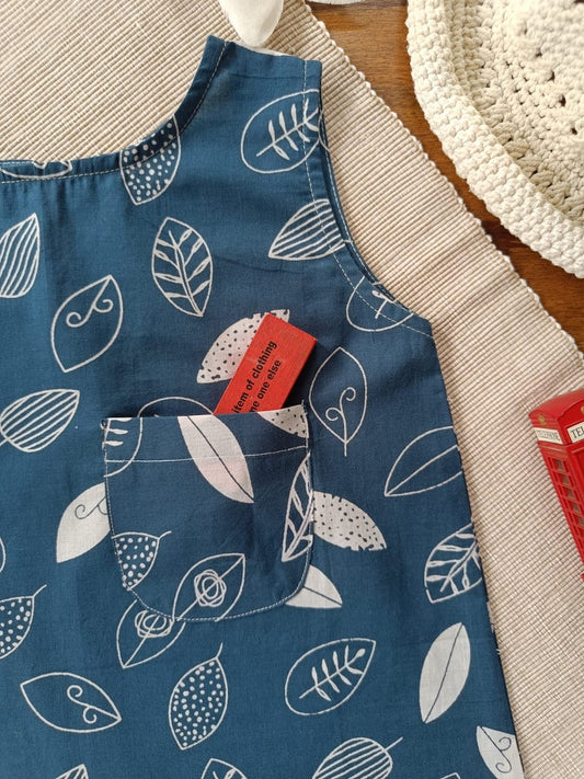 Blue Leaf Whispers A-line Dress-Top