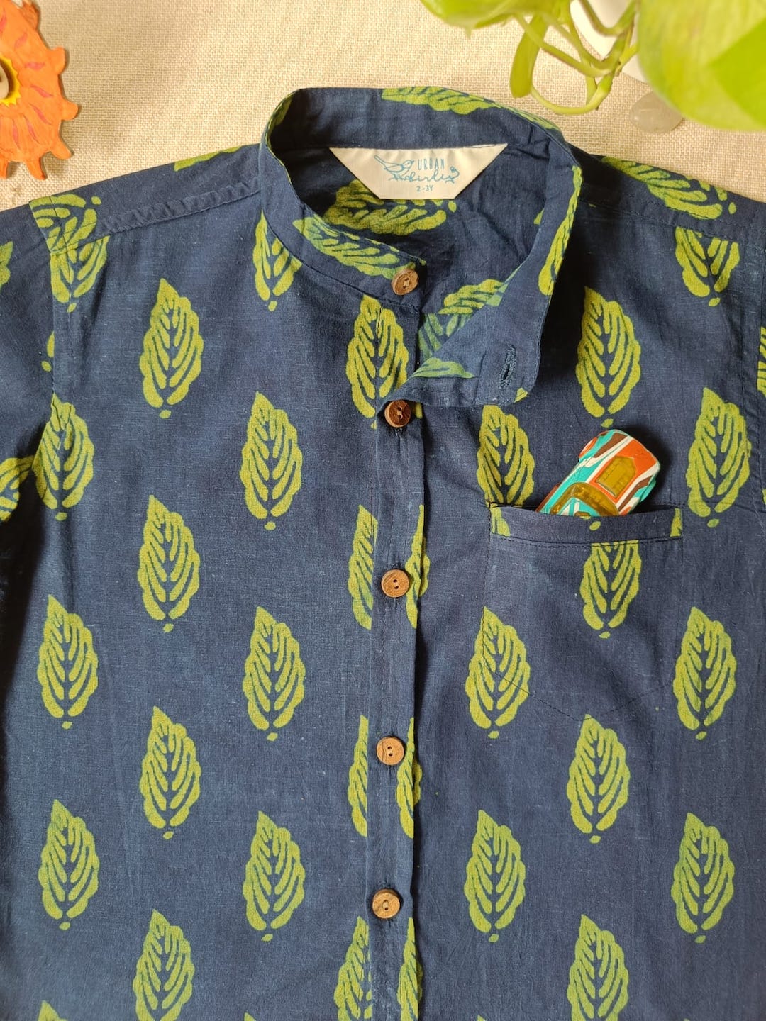 Neem Dreams Chinese Collar Boy's Shirt
