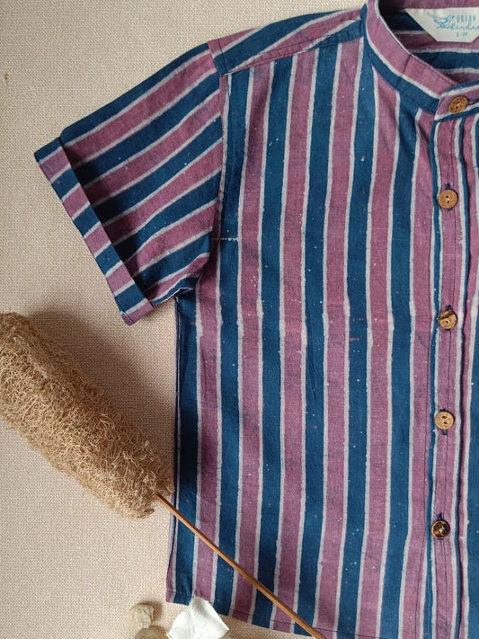 Blueberry Bylane chinese Collar Boy's Shirt