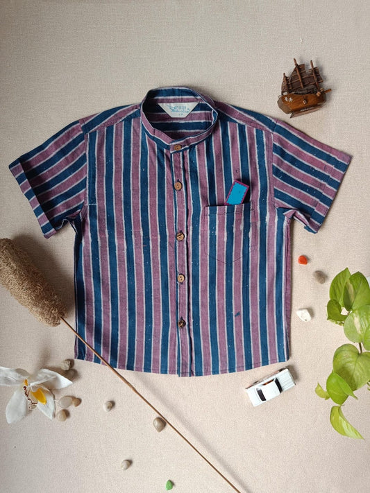 Blueberry Bylane chinese Collar Boy's Shirt