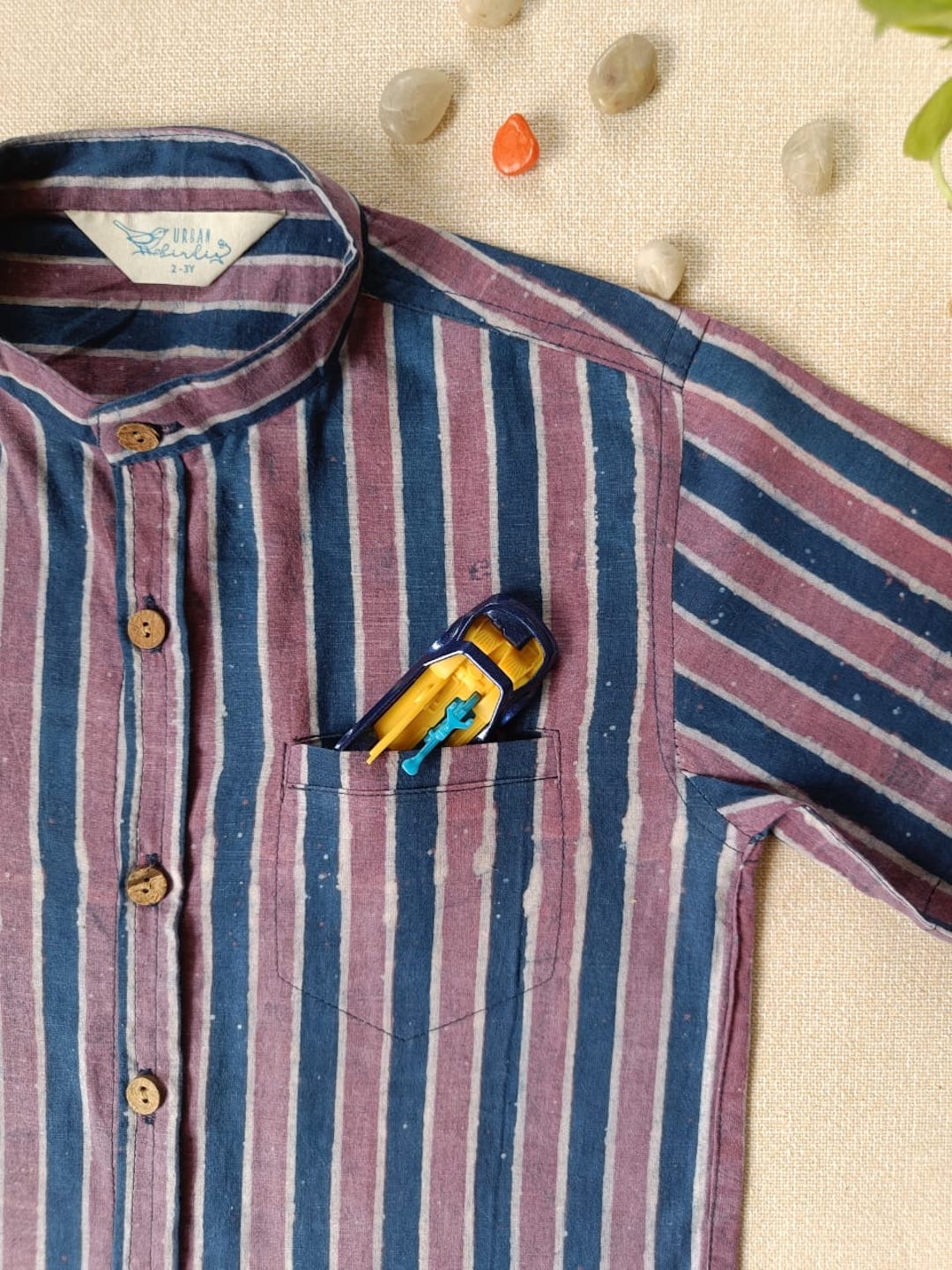 Blueberry Bylane chinese Collar Boy's Shirt