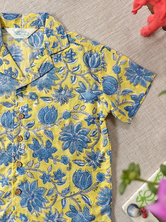 Indigo Garden cuban collar boy's-shirt