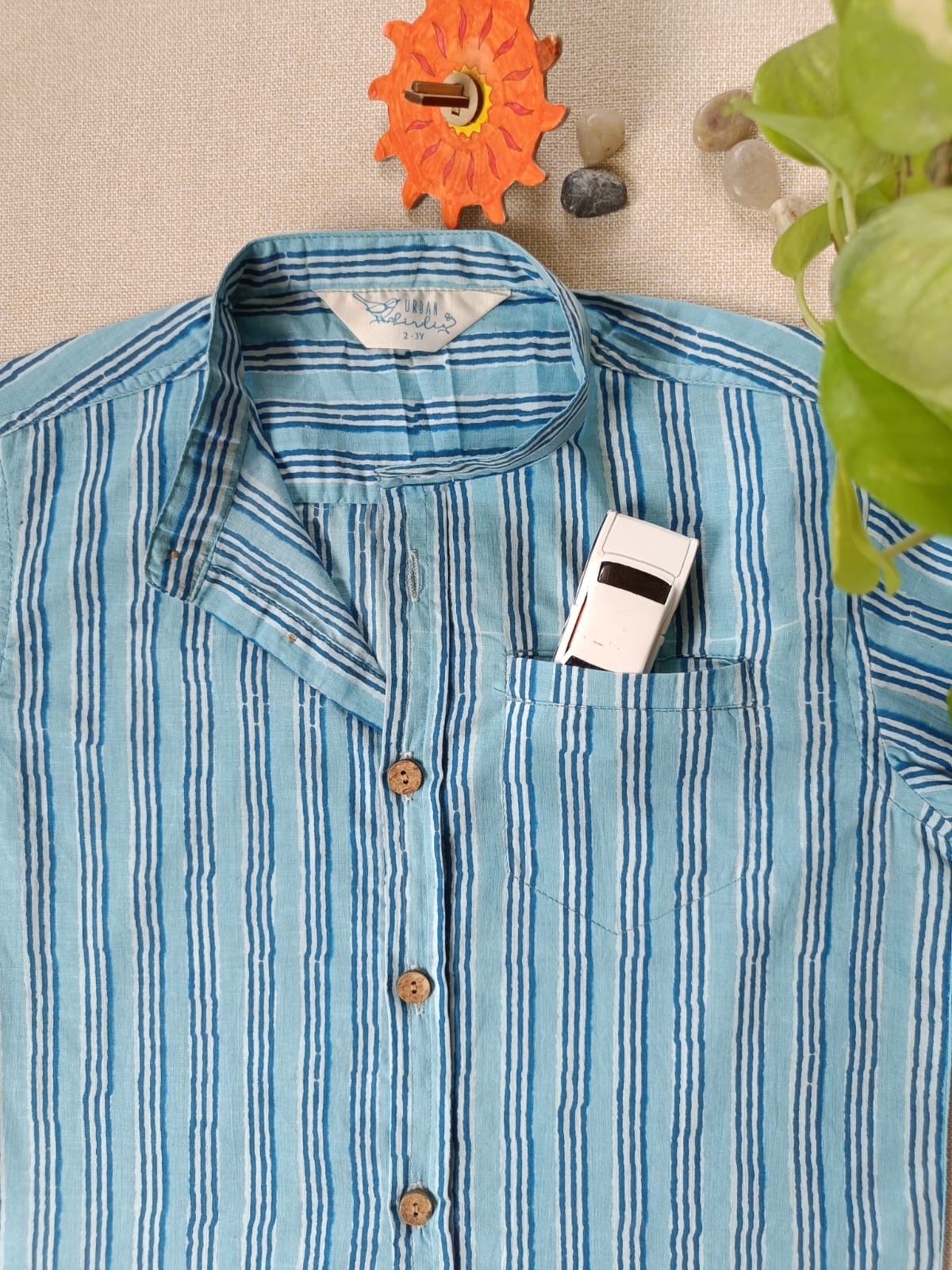 Lagoon Lines Chinese Collar Boy's Shirt