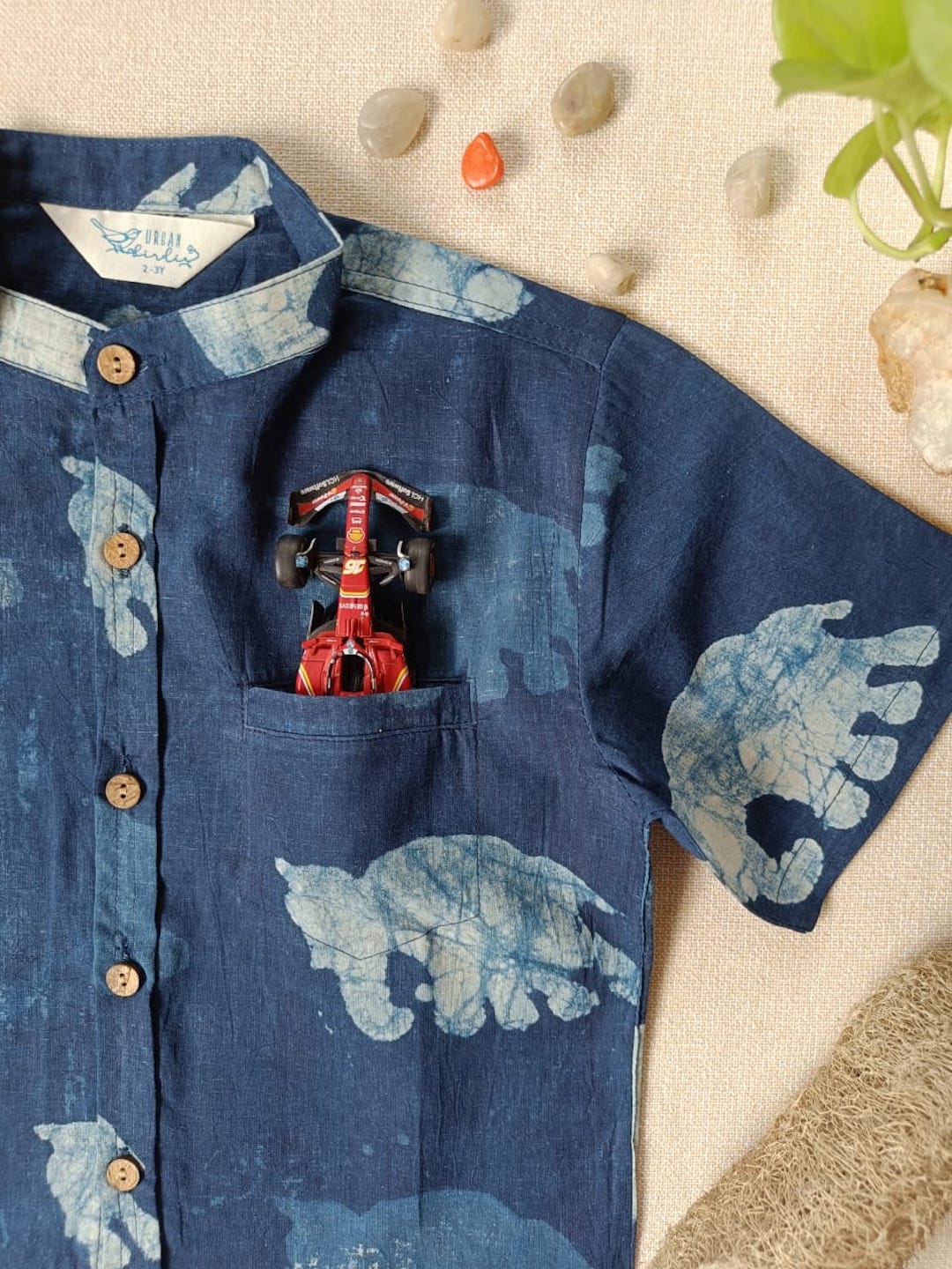 Indigo Parade Chinese Collar Boy's Shirt