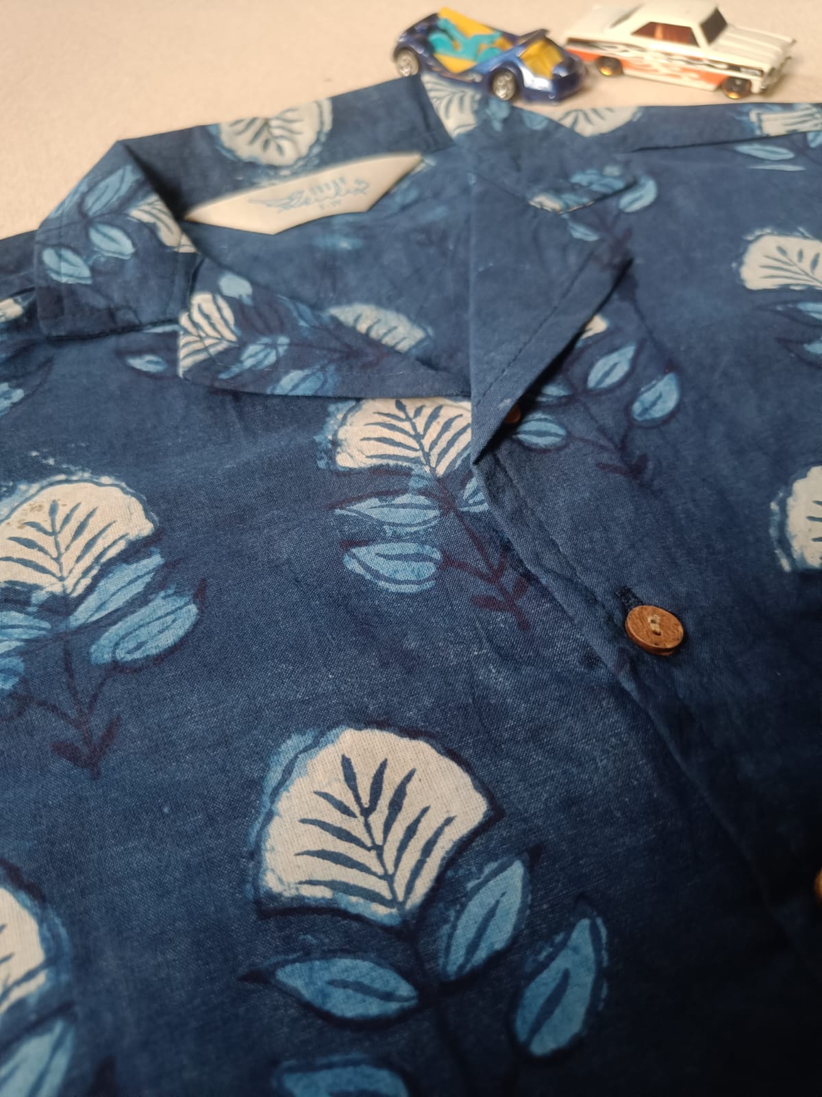 Wander Blue Cuban Collar Boy's Shirt